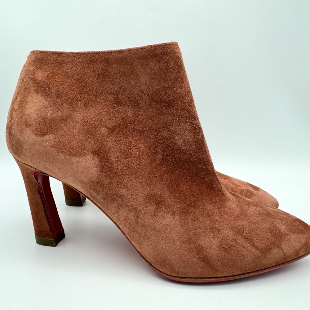 Christian Louboutin Eleanor 85 Veau Velours Ankle Boots Ecorce EU 36 US 6